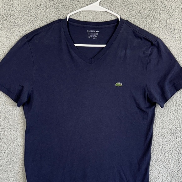 Lacoste Pima Cotton T-Shirt Crew Neck Tee Men Medium Blue Short Sleeve Crocodile